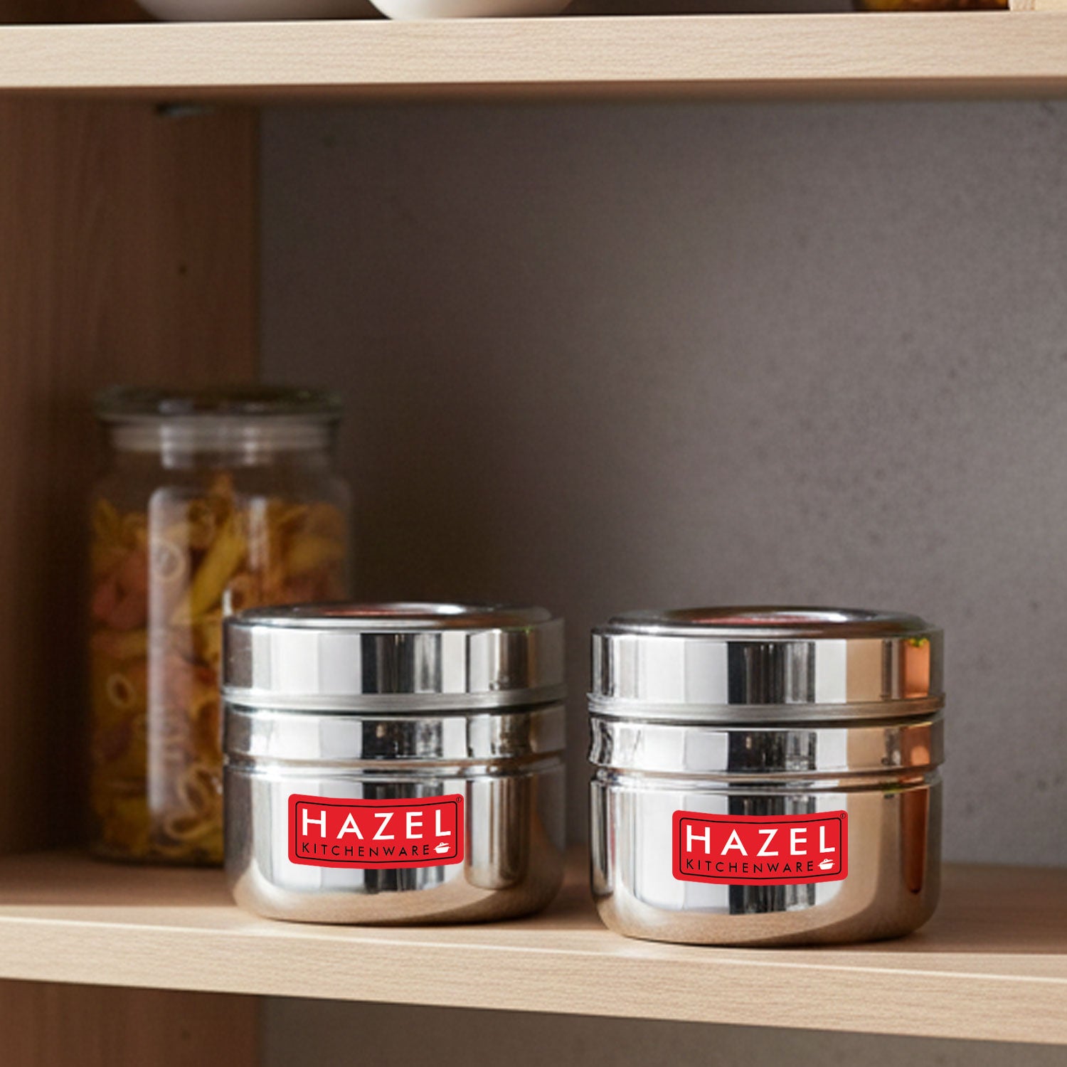 Stainless Steel Spice Container with Transparent Lid 200ml Set of 2