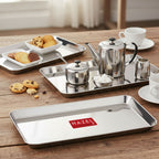 Stainless Steel Rectangular Serving Tray Medium, Set of 3
