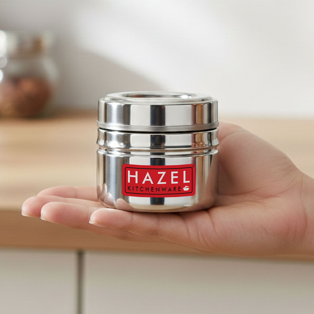 Stainless Steel Spice Container with Transparent Lid, 200ml