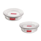 Two hammered aluminium bhagonas with lids, shown in two sizes side by side on a white background.