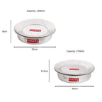 Two bhagonas annotated with capacity and dimensions: 1300ml (22cm x 6cm) and 2700ml (26cm x 8.5cm).