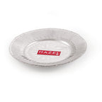 Top-down view of the hammered aluminium lid showing its ridged texture, on a white background.