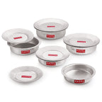 Aluminium Hammered Patila with Lid – Set of 5, (900, 1300, 1700, 2100, 2700 ML)