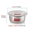 Aluminium Hammered Tope/Patila with Lid – 1300 ML, 19 cm