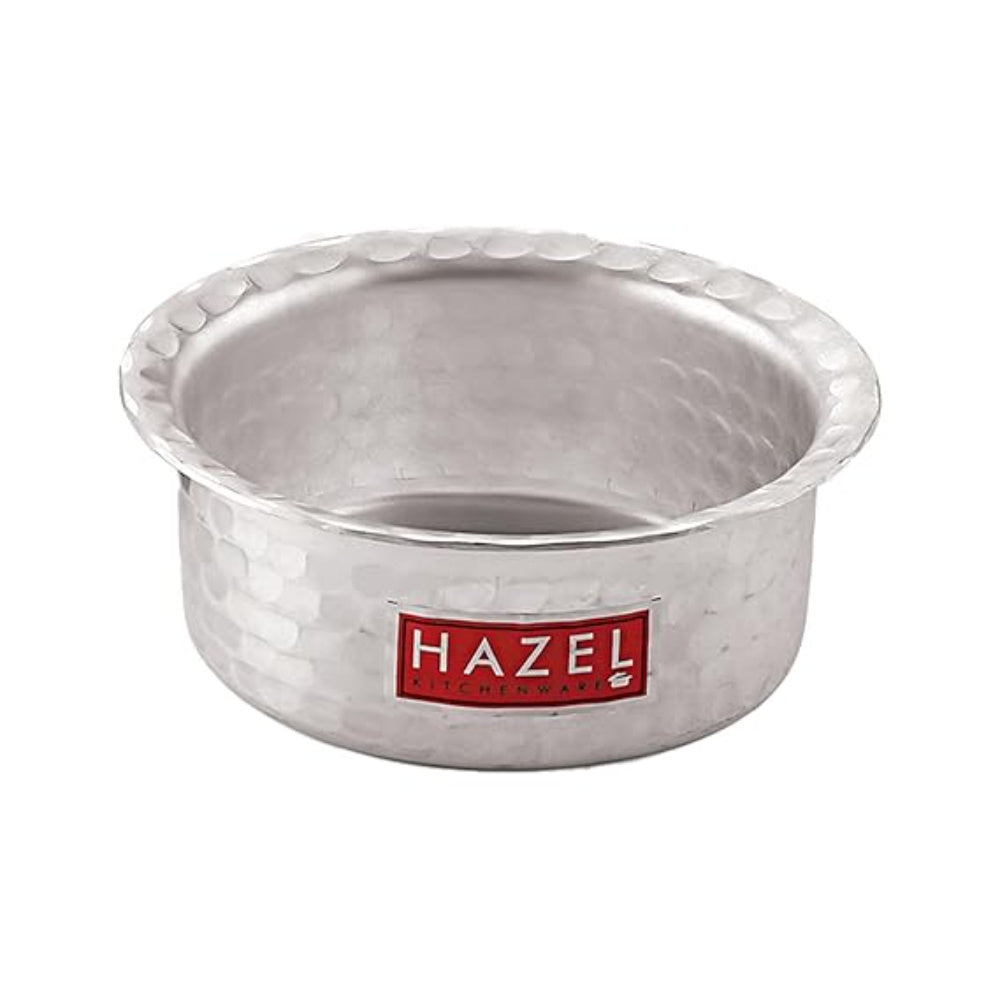 Aluminium Hammered Tope/Patila with Lid – 1300 ML, 19 cm