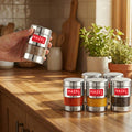 Airtight Stainless Steel Mukhwas Container with Transparent Lid, 170ml - Set of 6