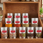 Airtight Stainless Steel Mukhwas Container with Transparent Lid, 170ml - Set of 12
