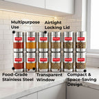 Airtight Stainless Steel Mukhwas Container with Transparent Lid, 170ml - Set of 12