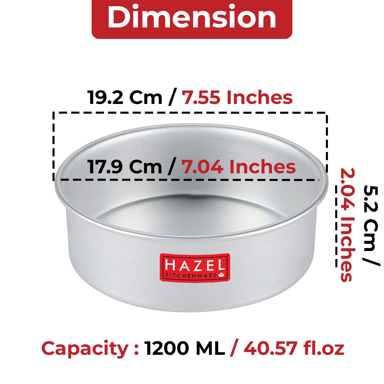 Aluminium Round Shape Cake Mould, 7 Inch