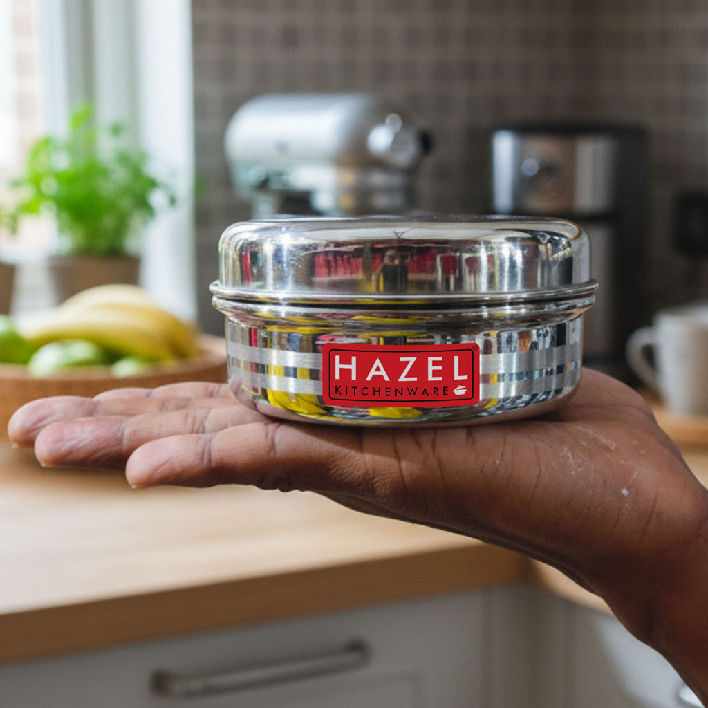 Stainless Steel Round Masala Container 250ml