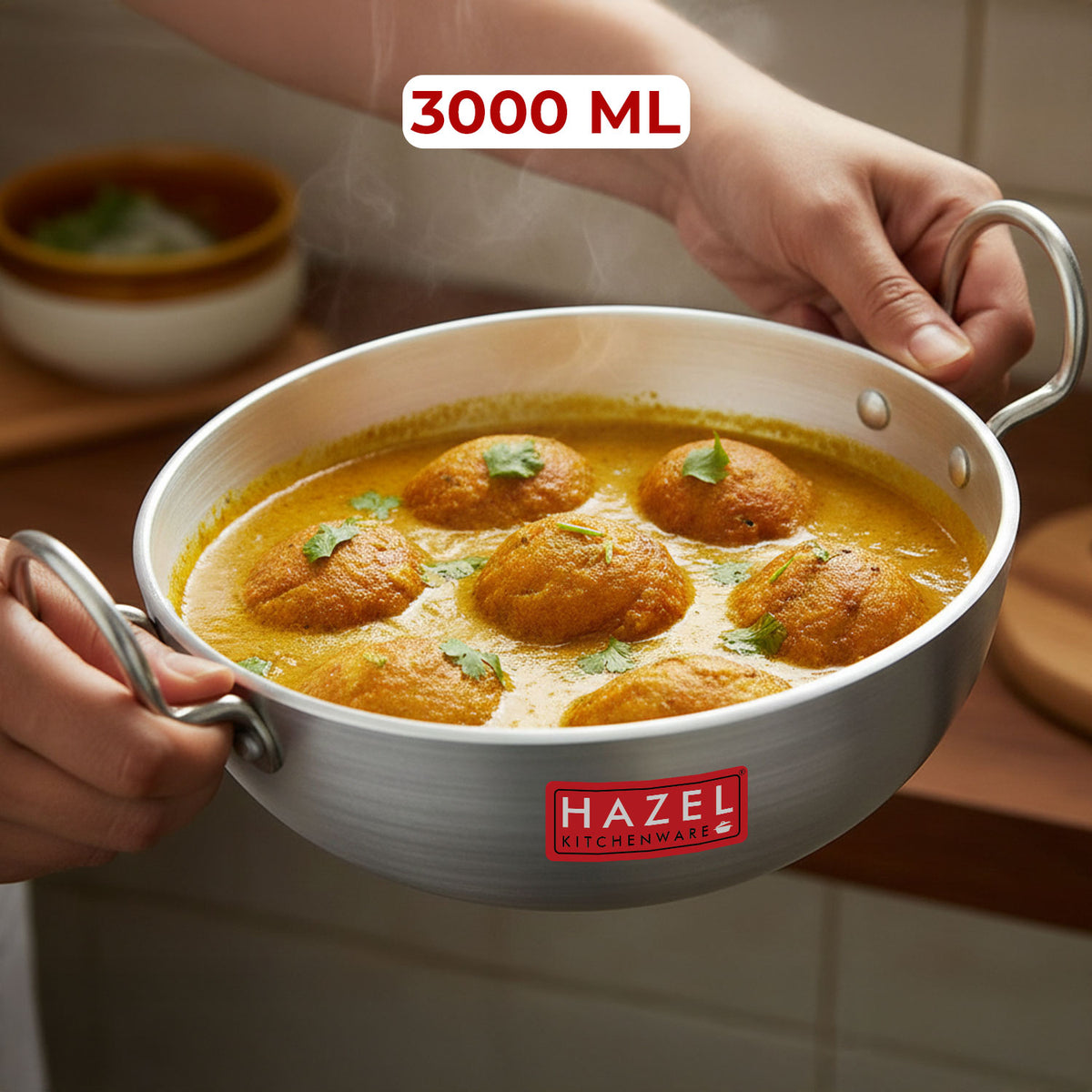 Aluminium Induction Base Kadai With Handle (3 L)