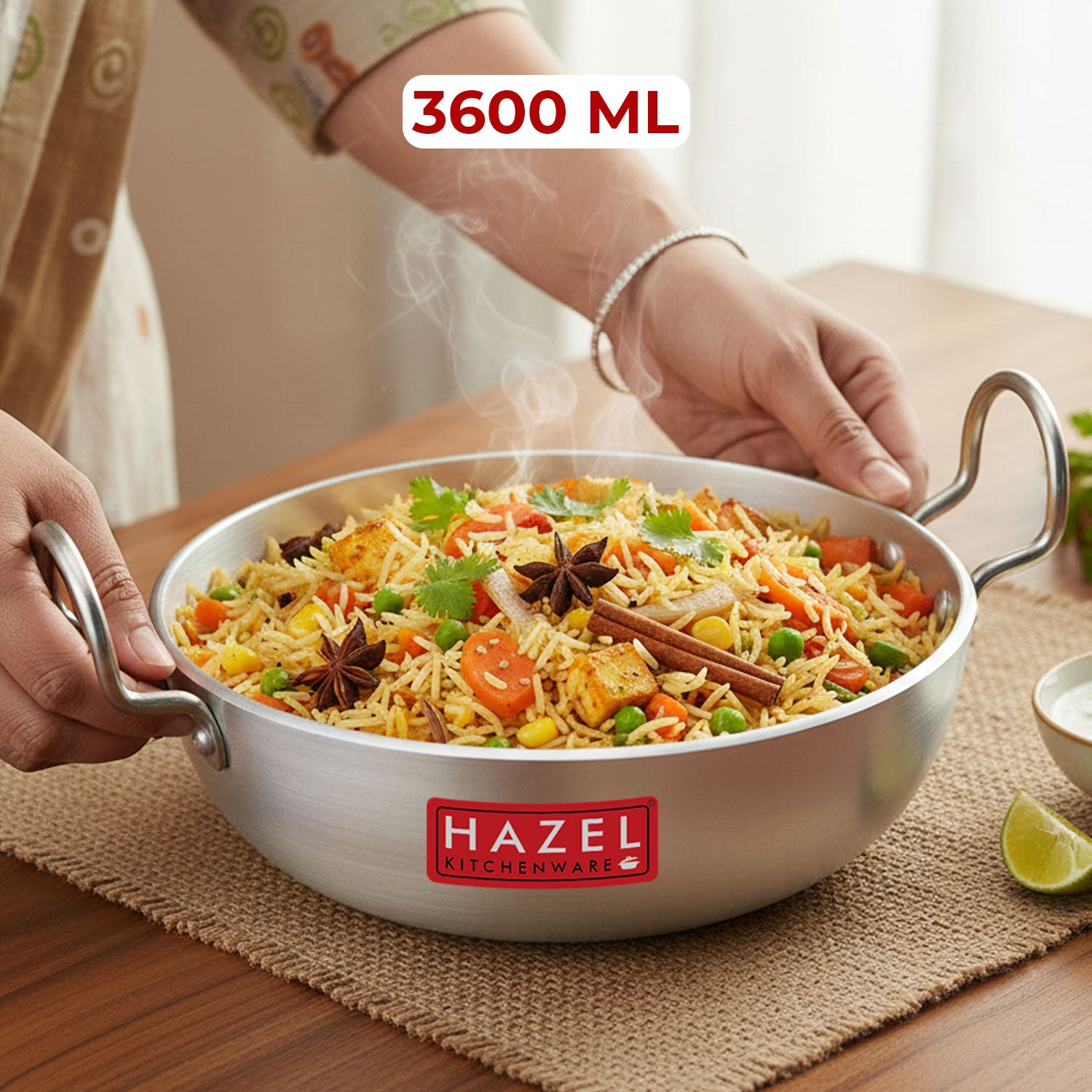 Aluminium Induction Base Kadai With Handle  (3.6 L)