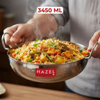 Stainless Steel Hammered Deep Kadai, 3.45 L -27cm