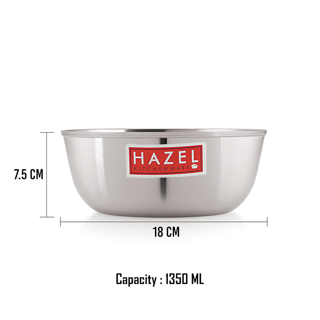 Stainless Steel Serving Bowl, 1350ml - Set of 4