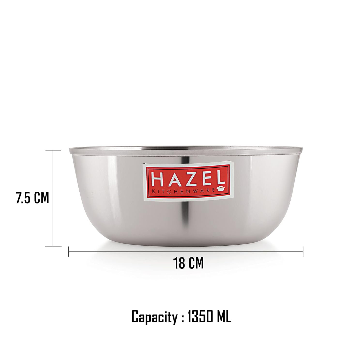 Stainless Steel Serving Bowl, 1350ml - Set of 4