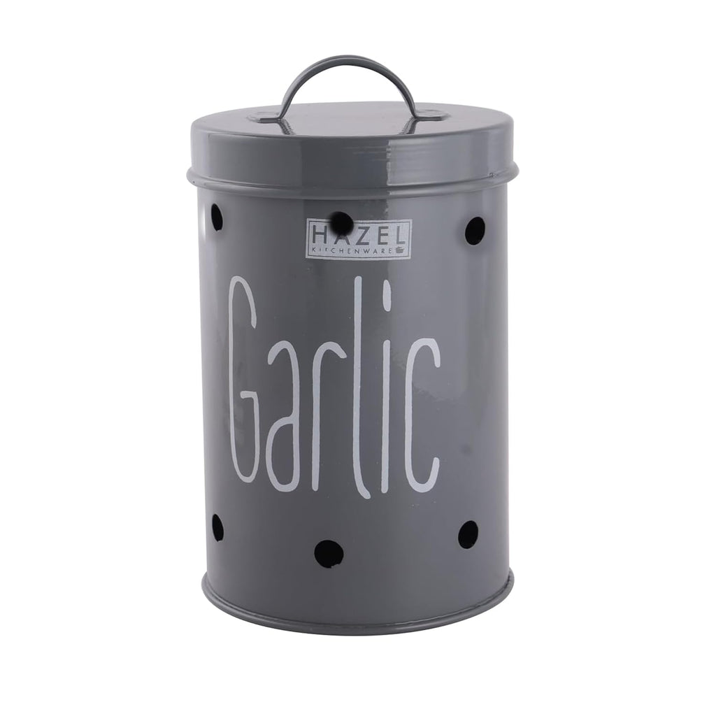 Garlic Storage Container with Lid 1kg – Grey