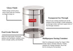 Stainless Steel Glossy Transparent Jars, 400 ML