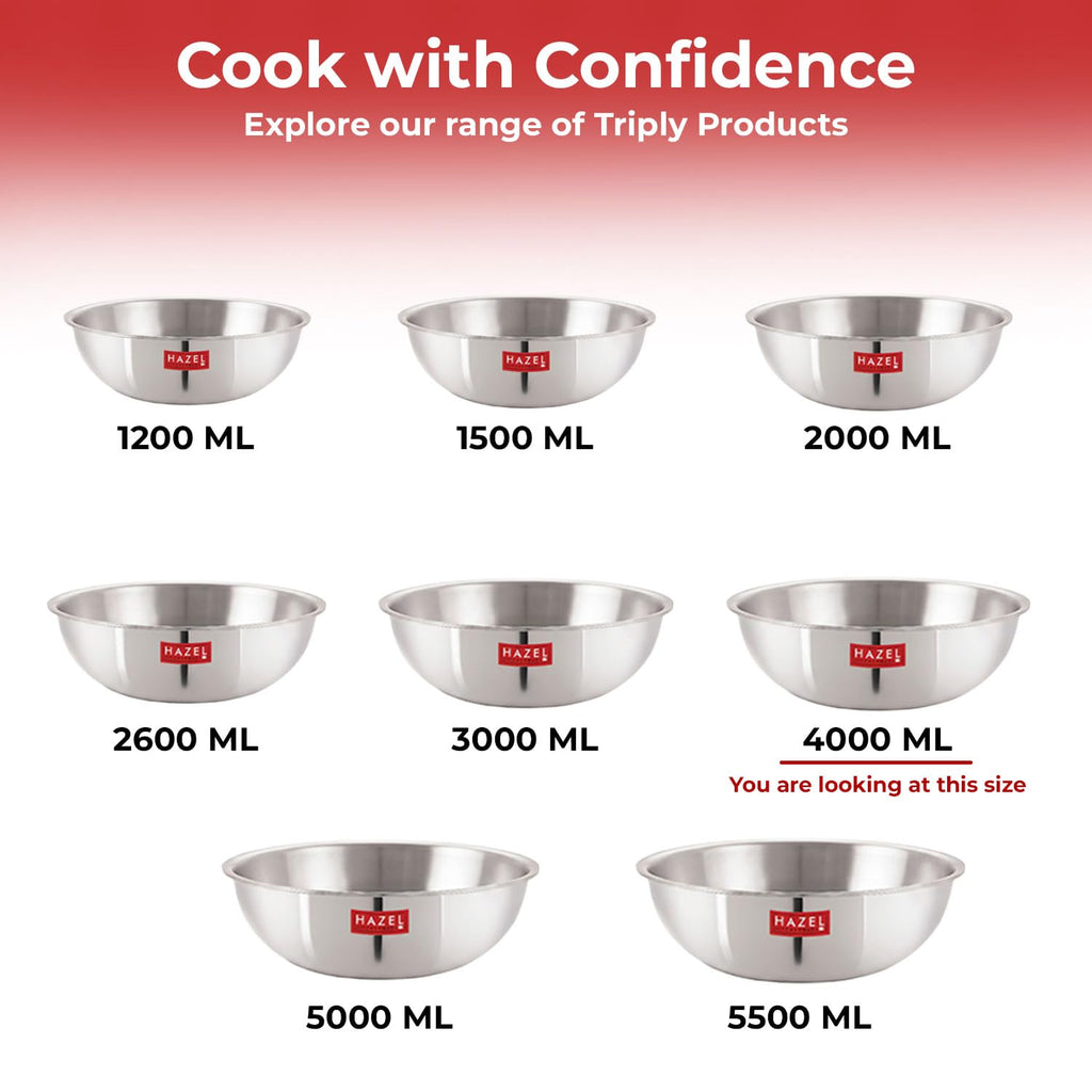 Triply Stainless Steel Induction Bottom Tasla – 4 L, 29.9 cm