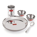 Stainless Steel Kids Dinner Set, Baby Plate, Bowl, Glass & Spoon