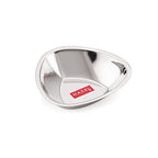 Triangular Shaped Stainless Steel  Katori with Spoon Set, 250 ML (12 Vati, 12 Spoon)