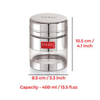 Transparent Airtight Steel Storage Containers – 400 ML, Set of 6