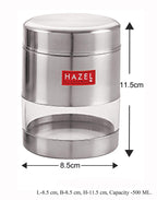Stainless Steel Transparent Container Set , Matte Finish, Set of 6 -500ML Each