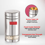 Transparent Airtight Steel Storage Containers – 1200 ML, Set of 6