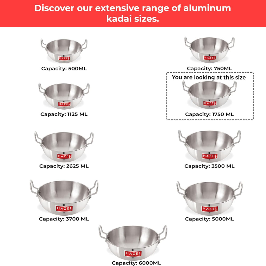 Aluminium Kadai With Handle,  4mm (750ML)