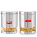 Stainless Steel Transparent Container, Set of 2 - 1350 ML Each