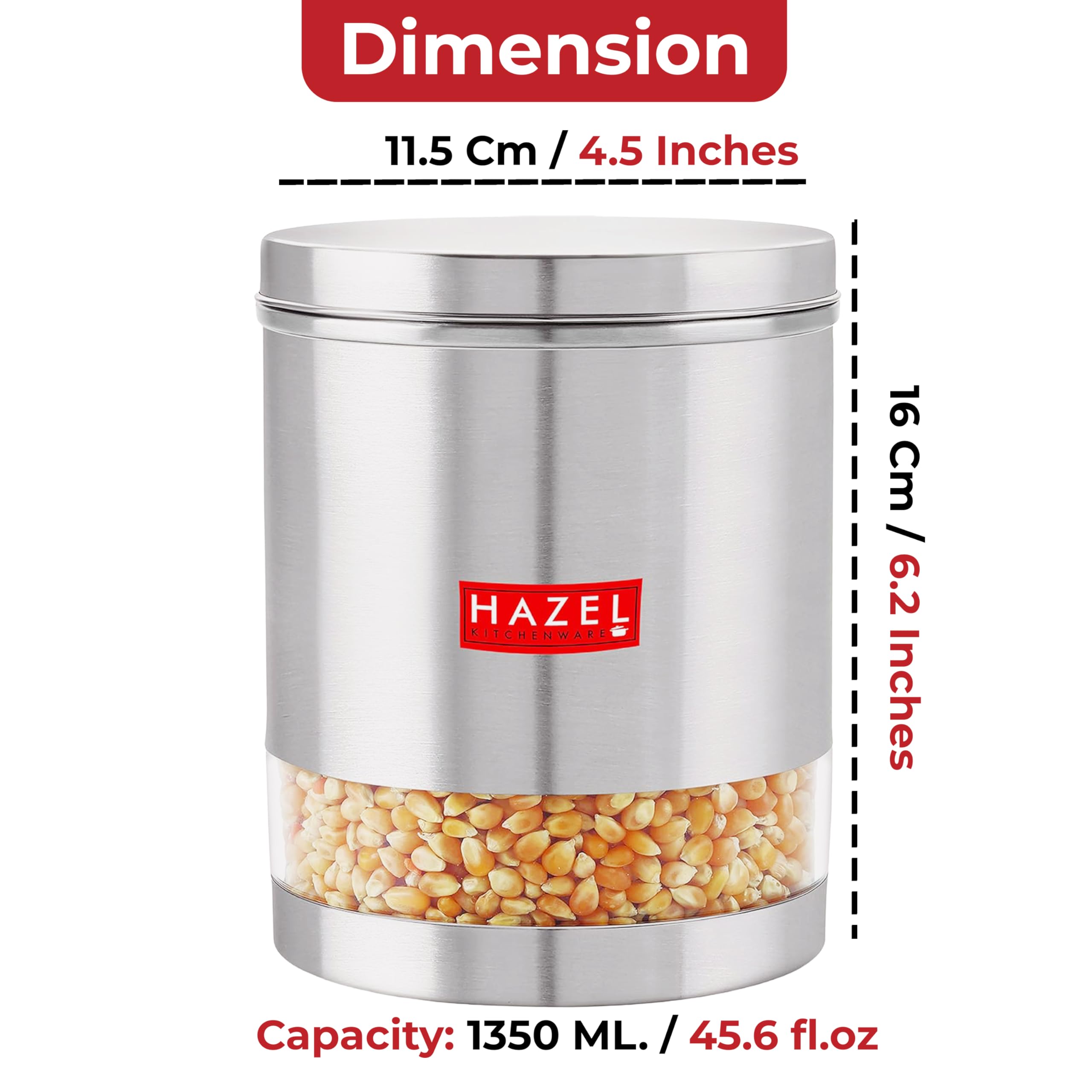 Stainless Steel Airtight See Through Container