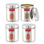 Airtight Transparent Steel Container Set of 4, 900 ml Each