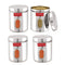 Airtight Transparent Steel Container Set of 4, 900 ml Each