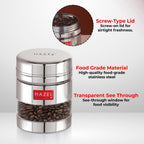 Transparent Airtight Steel Storage Containers – 400 ML, Set of 6