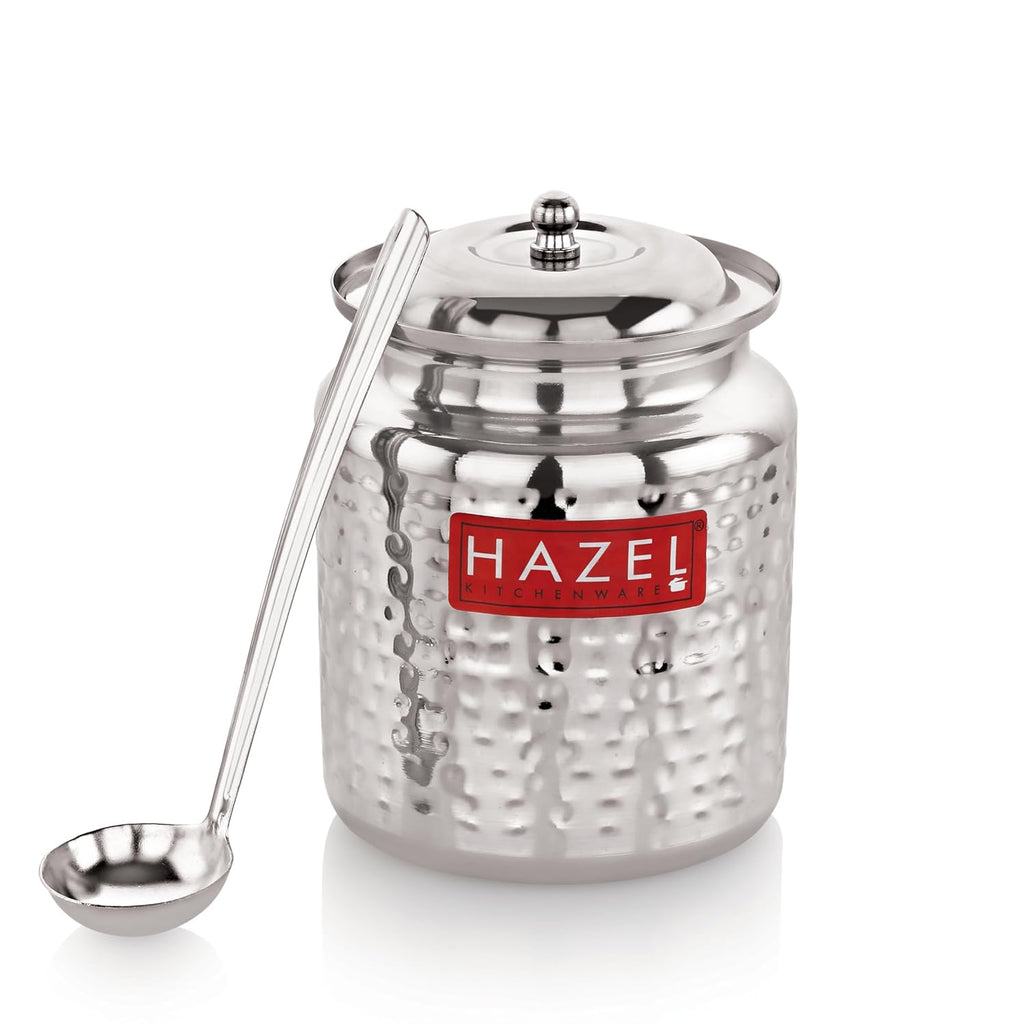 Stainless Steel Ghee Container/Oil Jar with Spoon, 350ML