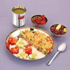 Stainless Steel Kids Dinner Set, Baby Plate, Bowl, Glass & Spoon