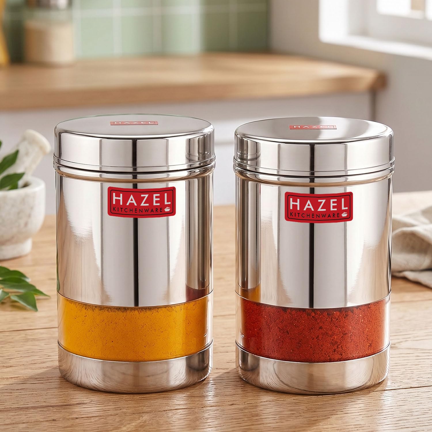 Transparent Wide Mouth Steel Container 600 ML – Set of 2