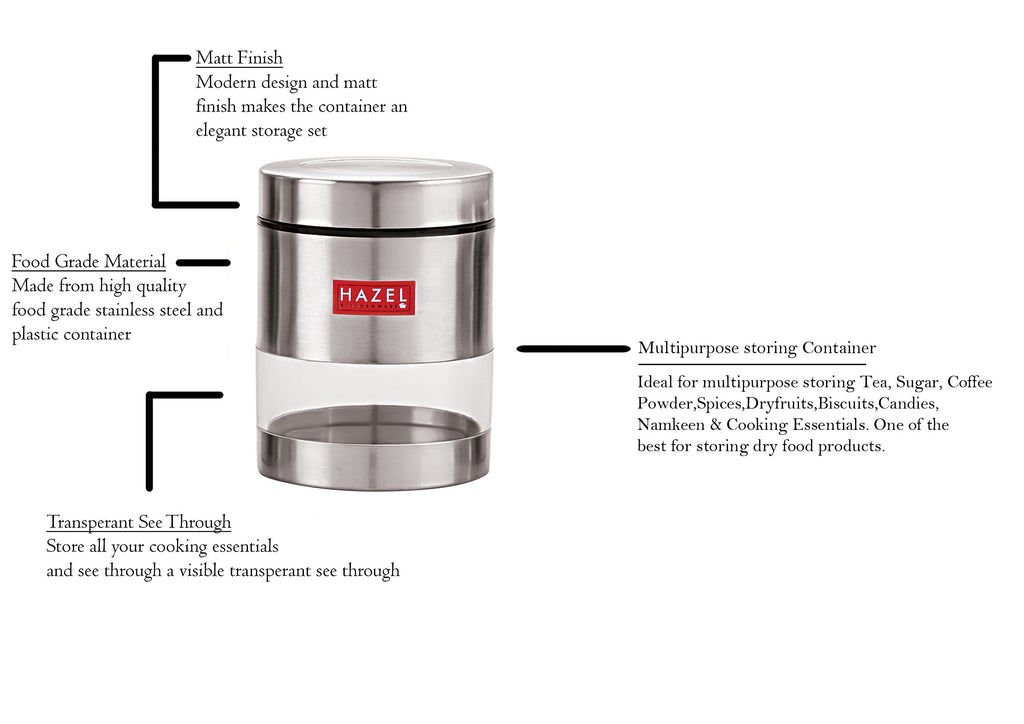 Stainless Steel Transparent Container, 500ML