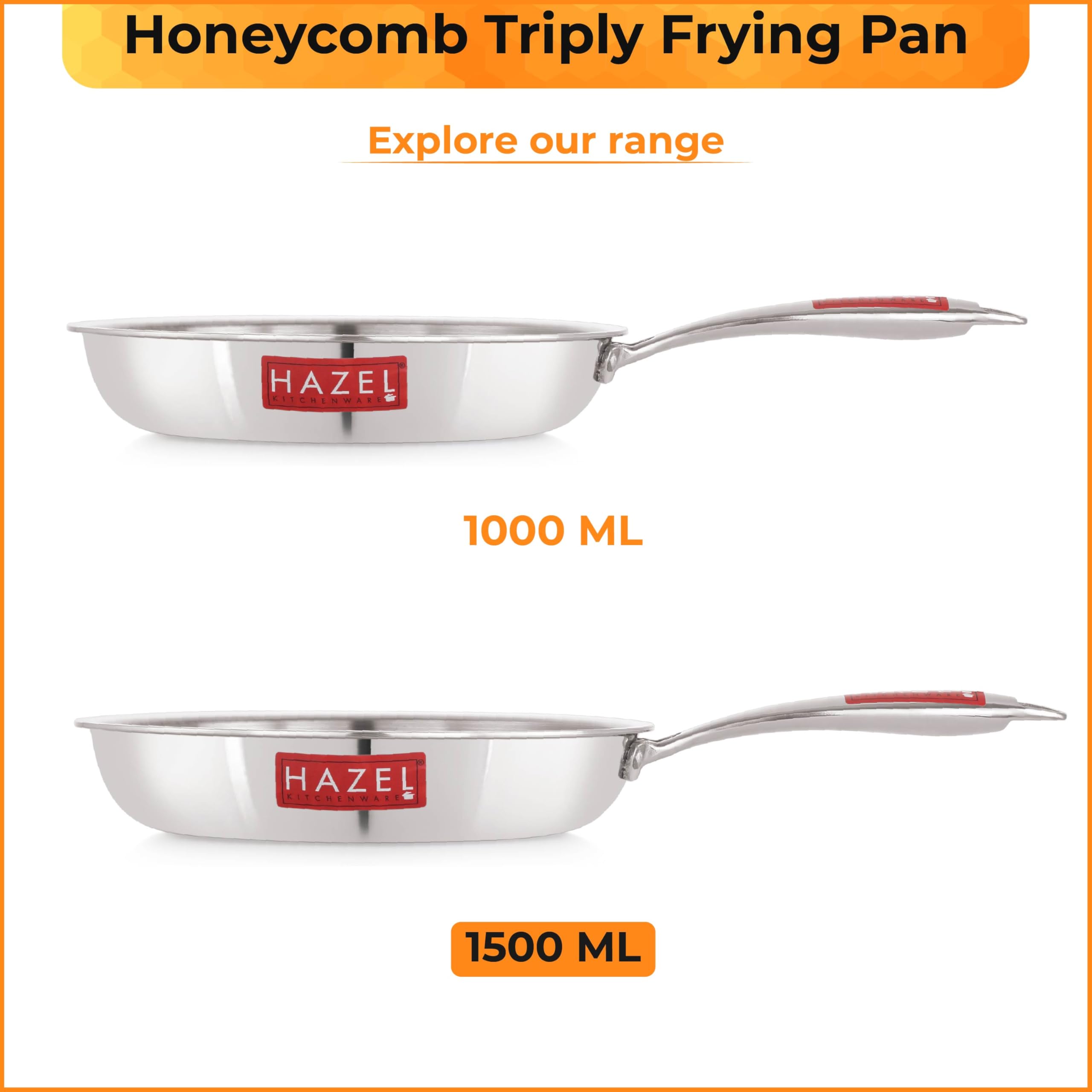 Honeycomb Triply Non-Stick Fry Pan – 24 cm, 1.5 L