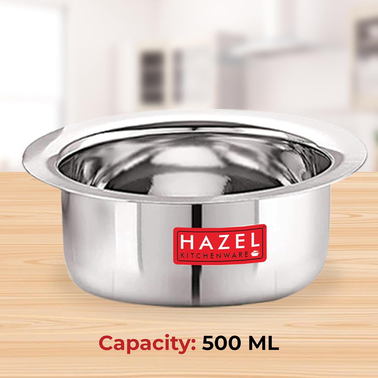 Mini Stainless Steel Flat Bottom Patila/Tope - Set of 3 (350ML,500ML, 800ML)