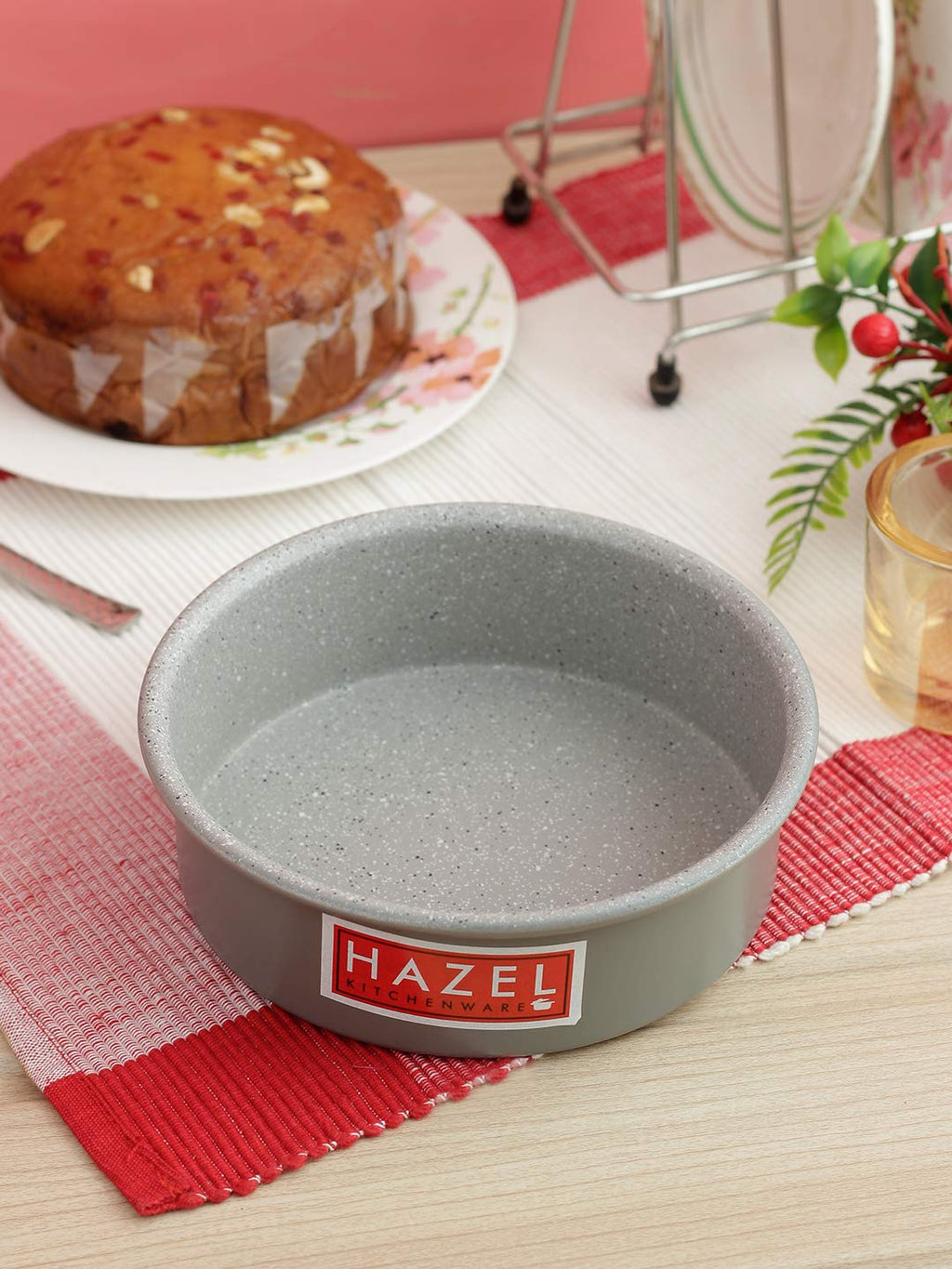 Aluminium Non Stick Round Cake Mould –  Grey, 850ML