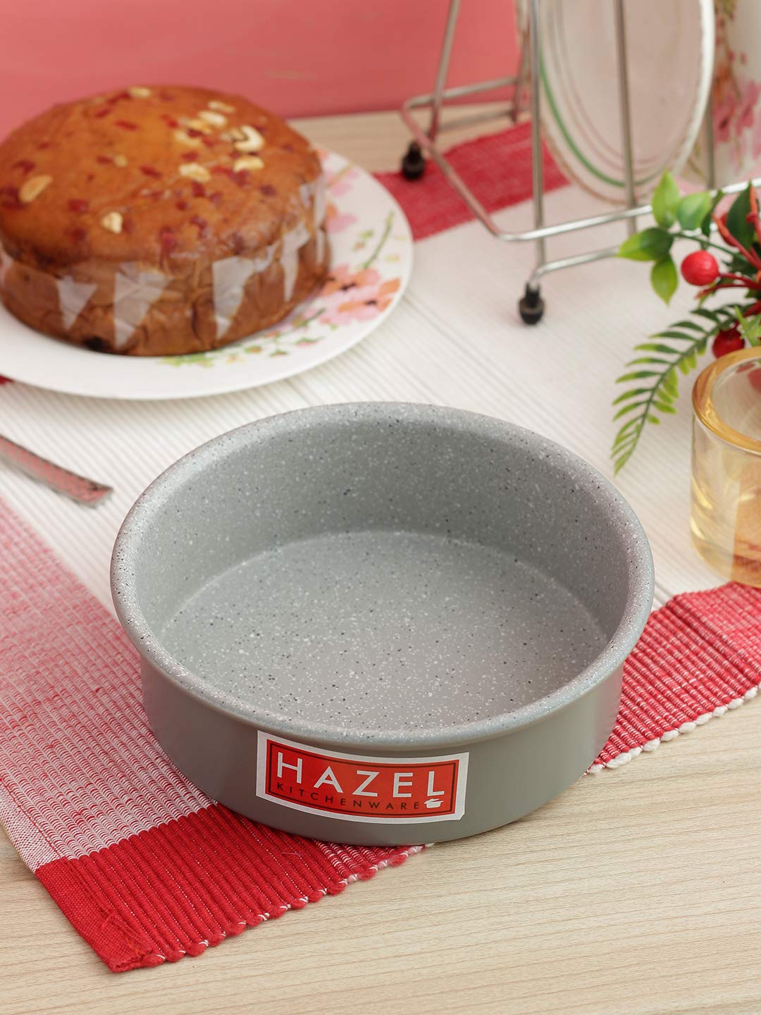 Aluminium Non Stick Round Cake Mould –  Grey, 850ML