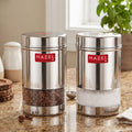 Transparent Wide Mouth Steel Container 600 ML – Set of 2