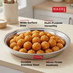 Stainless Steel Atta Parat 29 cm, 2000 ml Dough Kneading Plate for Roti & Puri