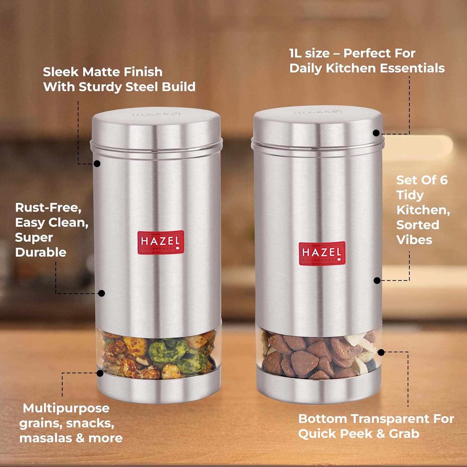 Stainless Steel Airtight See Through Container