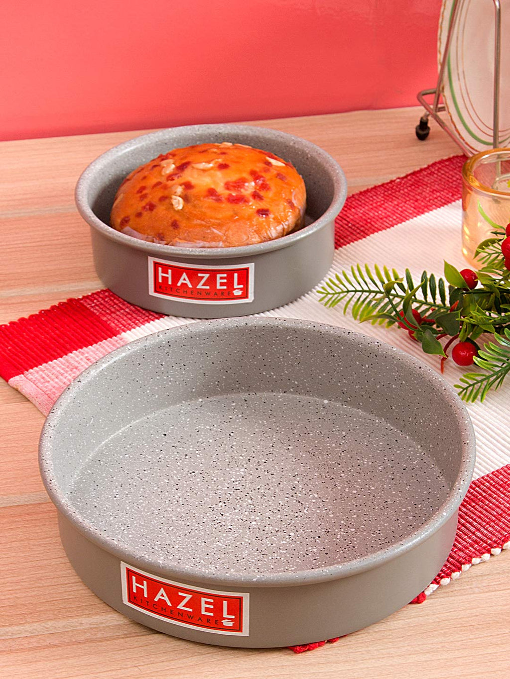 Aluminium Non-Stick Cake Mould Combo, Grey – 2 Pc