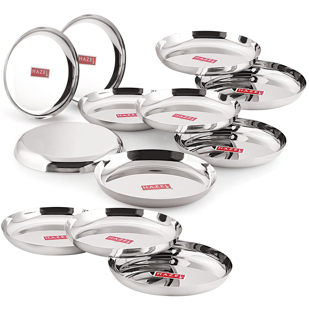 Steel Dinner Plates / Lunch Plates Set of 12, 26.8 cm