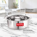 Mini Stainless Steel Flat Bottom Patila/Tope - Set of 3 (350ML,500ML, 800ML)