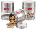 Stainless Steel Transparent Container, Matte Finish - Set of 3 - 400ML