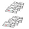 Rectangle Stainless Steel 5 Compartment Mess Plate, Set of 6
