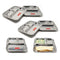 Stainless Steel Compartment Plate, Set of 6 (22cm Each)